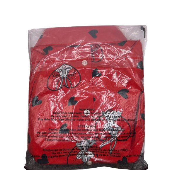 Shymeister Red Bugs Bunny Heart Print Button-Up Shirt XL - Picture 4 of 4